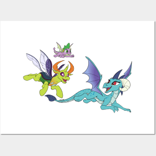 Ember & Thorax Flying (w/ Spike) Posters and Art